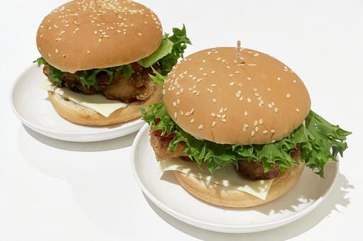 チキンバーガー チキンバーガー,肉,白ごまの写真素材