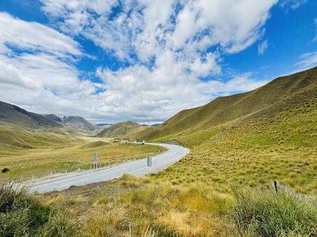 Lindis Pass Lindis Pass 空,山,道路の写真素材