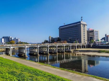 【愛知県】岡崎市・殿橋 殿橋,岡崎市,乙川の写真素材