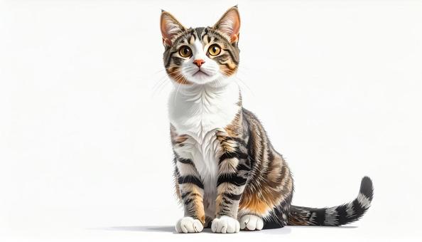 白い背景に猫 白い背景に猫の写真