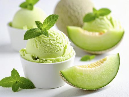 Ice cream melon AI generated image, ice cream, melon, ice, JPG