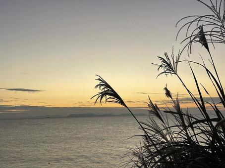 秋の夕暮れ 夕日,美しい風景,夕方の写真素材