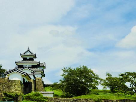 二の丸から見上げる白河小峰城三重櫓3 二の丸から見上げる白河小峰城三重櫓3 白河小峰城,小峰城,白河市の写真素材