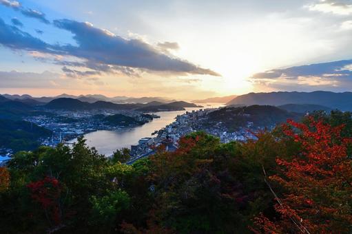 尾道の夕暮れ１ 自然,風景,景色の写真素材