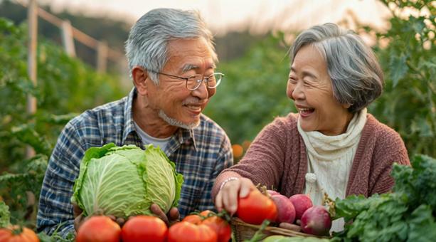 オーガニック野菜 農家 60代夫婦 オーガニック野菜 農家 60代夫婦の写真