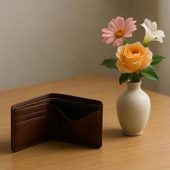 空の財布と花(虚しさと希望) 空の財布と花(虚しさと希望)の写真