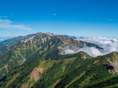 五竜岳から白馬岳方面 五竜岳から白馬岳方面 後立山連峰,北アルプス,長野の写真素材