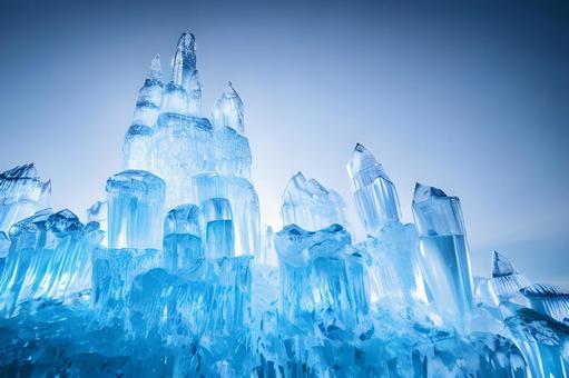 氷のお城 氷のお城 氷の城,こおり,彫刻の写真素材