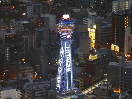 大阪 通天閣の夜景 大阪 通天閣の夜景の写真
