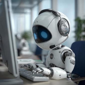 オフィスで働く未来のAIオペレーター オフィスで働く未来のAIオペレーターの写真