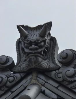 鬼瓦002 鬼瓦002 鬼瓦,瓦屋根,屋根の写真素材