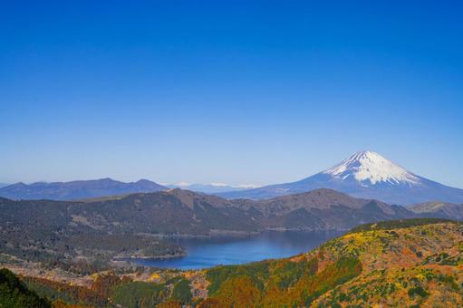 富士山と芦ノ湖 富士山,芦ノ湖,箱根の写真素材