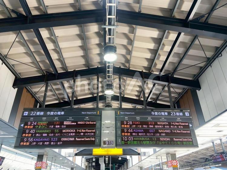 新幹線の時刻表 新幹線,駅,ターミナルの写真素材