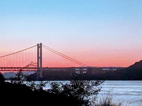 朝焼けの海の写真