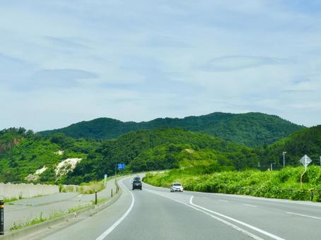 青森県平内町土屋の国道4号2 国道,道路,幹線道路の写真素材