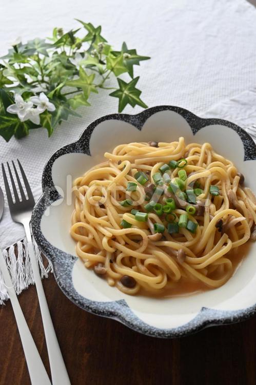 たらことしめじのクリームパスタ パスタ,スパゲティ,クリームパスタの写真素材