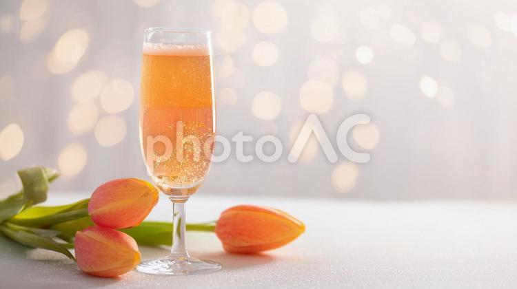 チューリップイメージ、カクテルドリンク チューリップ,イメージ,花の写真素材