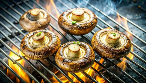 椎茸の炭火焼き 椎茸の炭火焼きの写真
