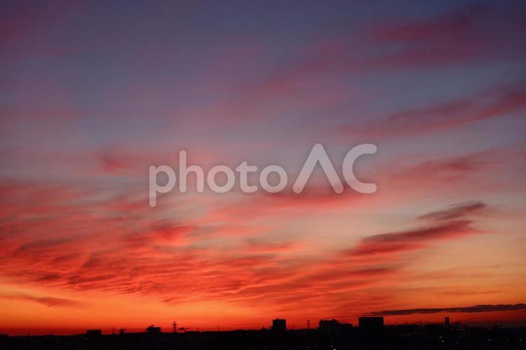 朝焼け　日の出　dawn  朝焼け,夜明け,朝焼け雲の写真素材