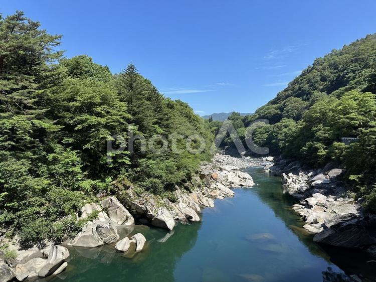 上高地　自然　川　河川　晴天 上高地,晴天,景色の写真素材
