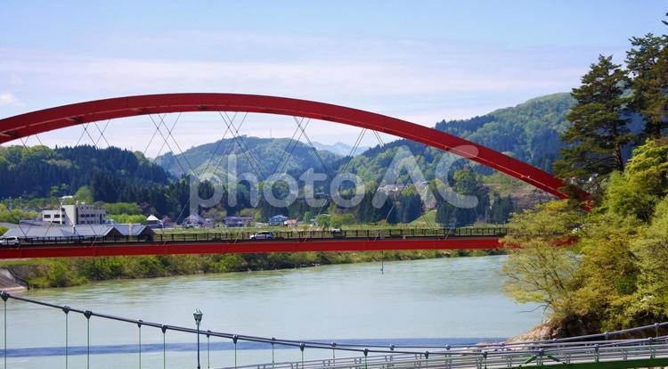 橋のある風景 川,橋,河川の写真素材