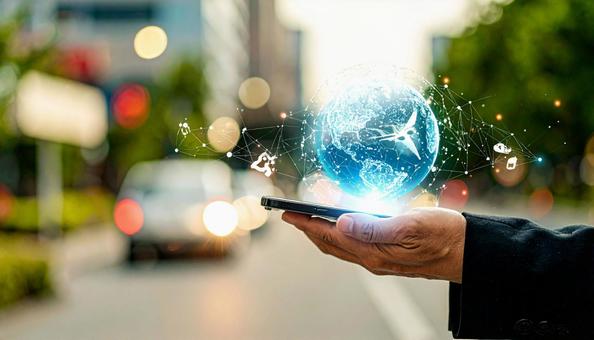 ビジネスマンの手の上のコミニケーション ビジネスマンの手の上のコミニケーションの写真