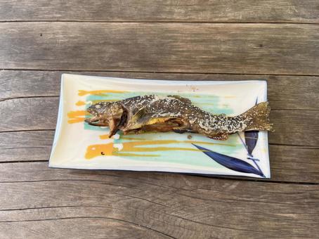 岩魚の塩焼き 岩魚の塩焼き イワナ,塩焼き,焼き魚の写真素材