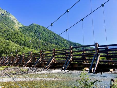上高地 明神橋 上高地 明神橋 上高地,夏,明神橋の写真素材