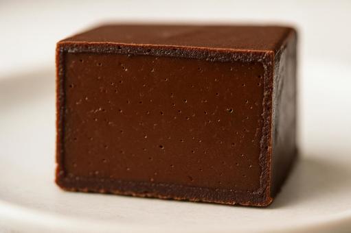 チョコレートガナッシュ断面接写 チョコレートガナッシュ断面接写の写真