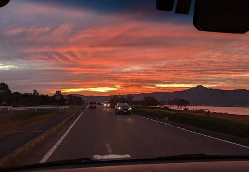 夕焼け・朝焼け運転 夕焼け・朝焼け運転の写真