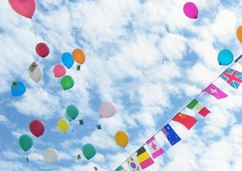 Photo, balloon, million flag, sky, 