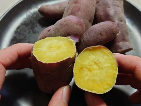 ふかしたサツマイモ ふかしたサツマイモ さつまいも,秋,野菜の写真素材