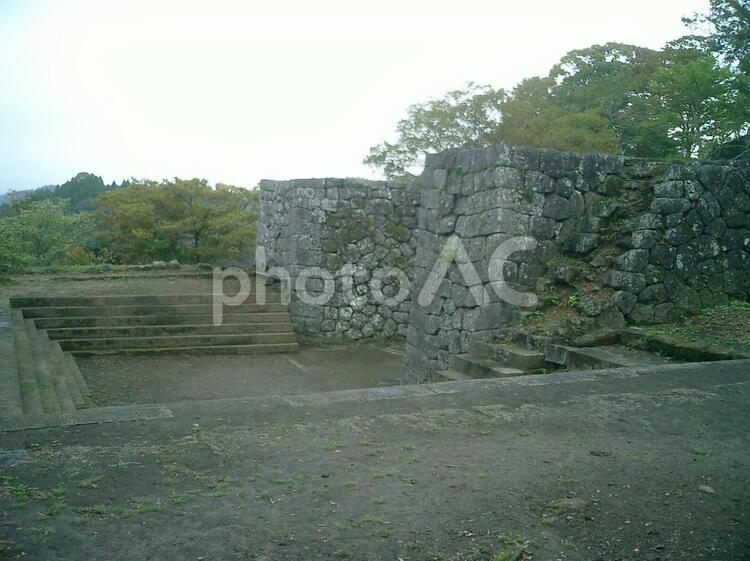 岡城大手門跡の石垣 岡城の写真素材