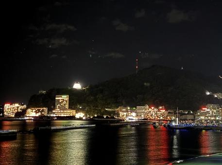 熱海の夜景ver6 熱海,熱海城,夜景の写真素材