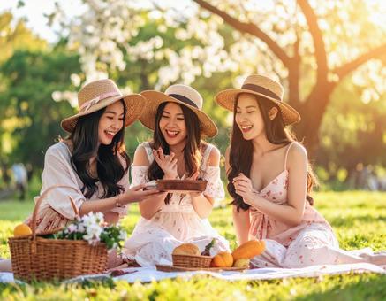甘いひととき 女子会ピクニックでランチ 甘いひととき 女子会ピクニックでランチの写真