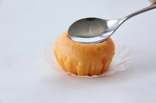 メロン蒸ケーキ お菓子 メロン蒸ケーキ お菓子の写真