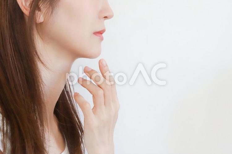 女性の横顔　フェイスライン フェイスライン,横顔,骨格の写真素材