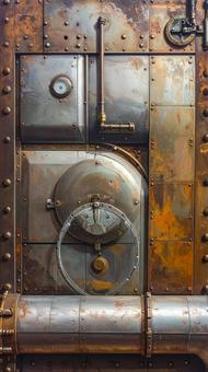 スチームパンクな金属の背景　縦用の写真