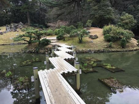 日本庭園 八つ橋 日本庭園 八つ橋の写真
