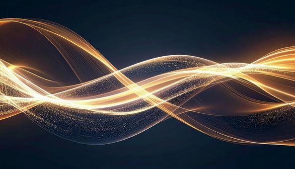 黄金の光の流れ 抽象デザインの写真