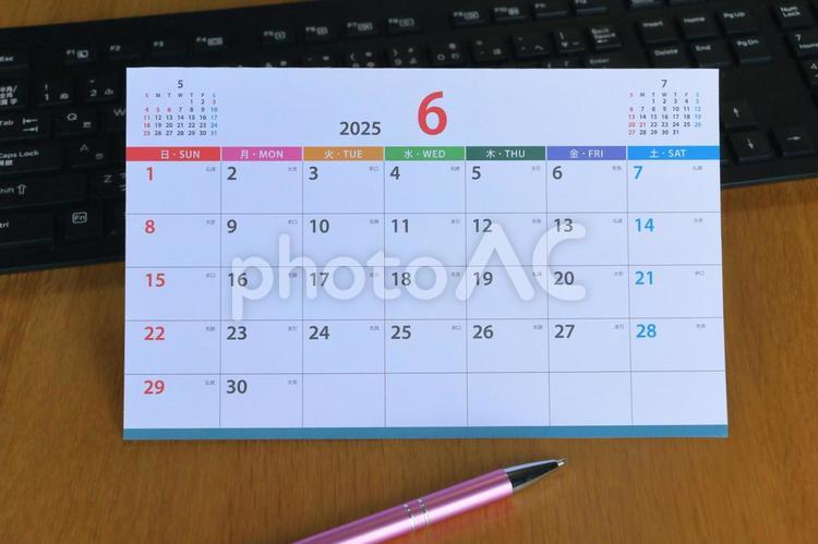 6月の予定 6月,予定表,カレンダーの写真素材