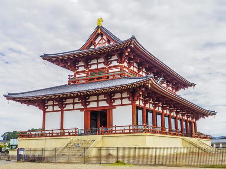 【奈良県】平城宮・第一次大極殿 第一次大極殿,平城宮跡,奈良の写真素材