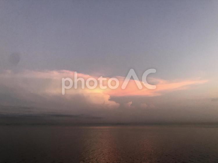船旅の風景 海,空,夕暮れの写真素材