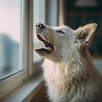 感情を露わにする犬 感情を露わにする犬の写真