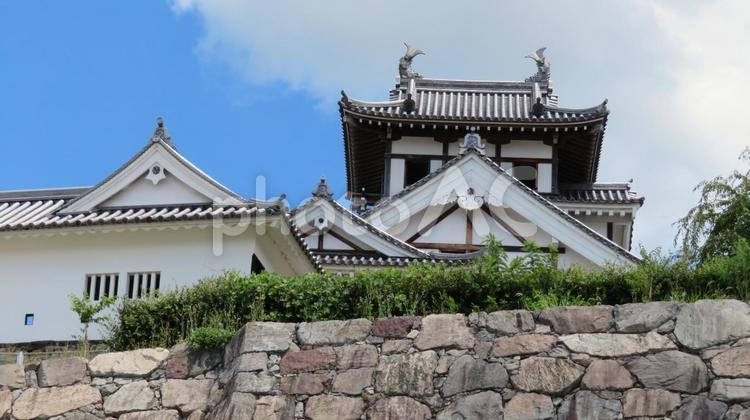 福知山城　天守閣と銅門番所 福知山城,横山城,臥龍城の写真素材