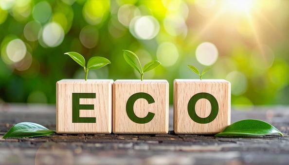 ECOと書かれた省エネのアイキャッチ写真の写真