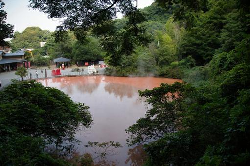 血の池地獄　　別府　大分 血の池地獄,ちのいけじごく,別府の写真素材