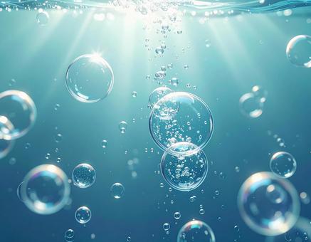 水中を上昇する気泡、美しい世界 水中を上昇する気泡、美しい世界の写真
