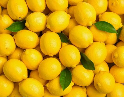 大量のレモンを敷き詰めた背景素材の写真