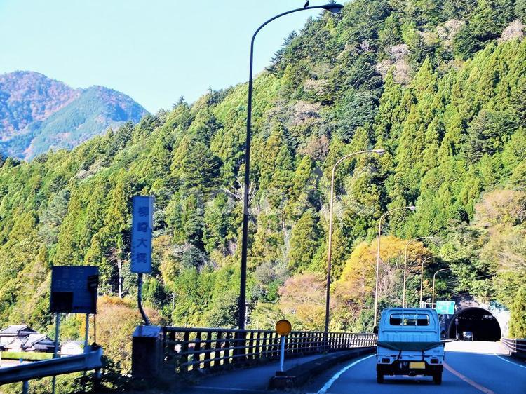 奥大井の山々　ふもとの紅葉 紅葉,秋の山,秋の写真素材